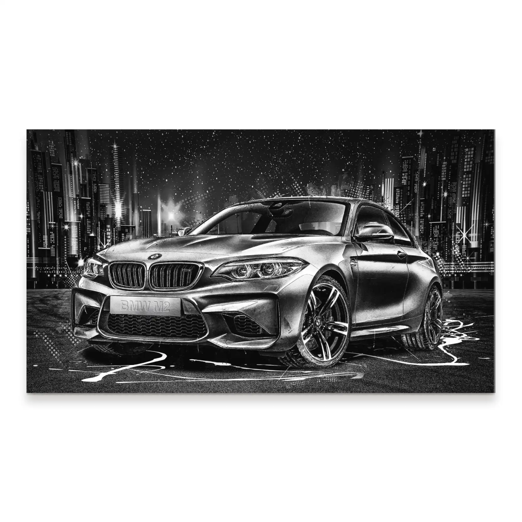 BMW M2 Black Style Aludibond Bild INGALERIE