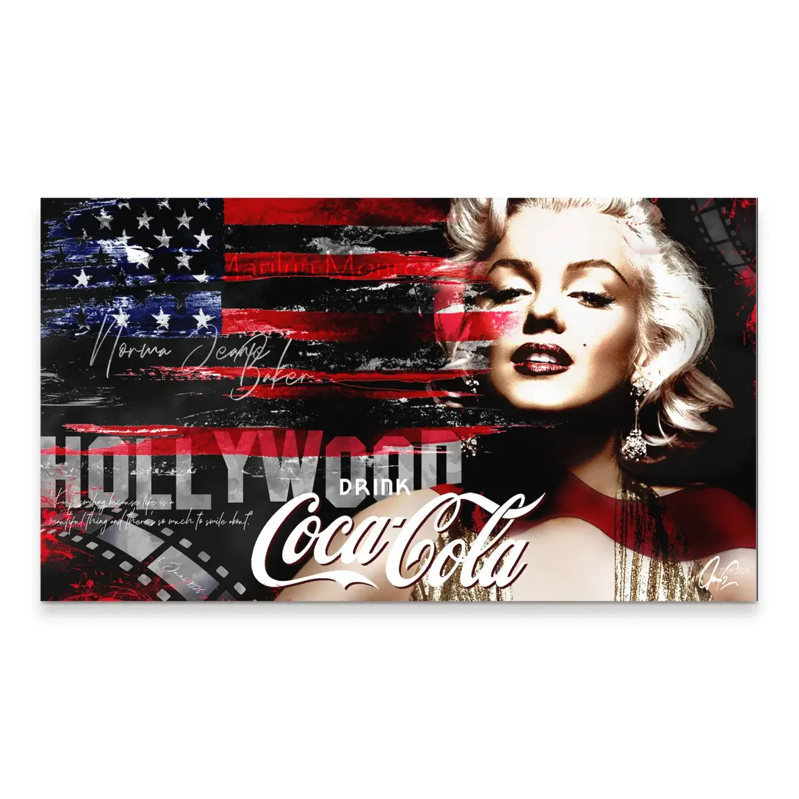 Marilyn Hollywood Glamour Aludibond Bild