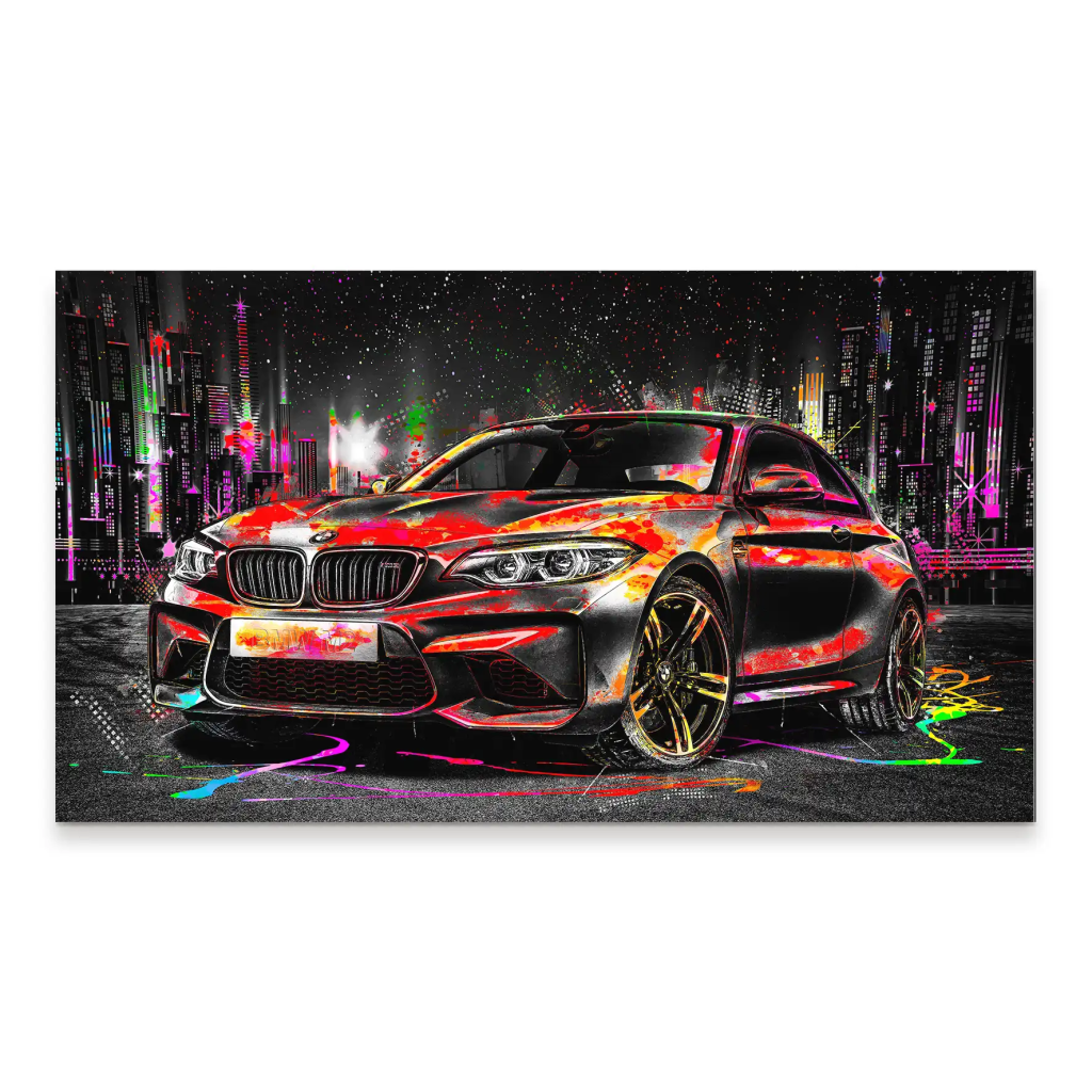 BMW M2 Pop Art Style Aludibond Bild INGALERIE