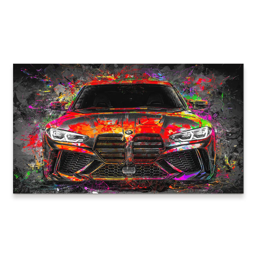 BMW M4 Pop Art Style Aludibond Bild INGALERIE