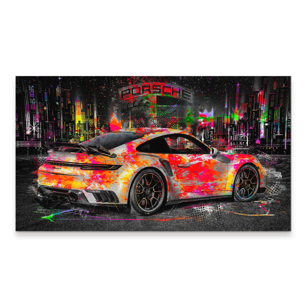 Porsche 911 Turbo Pop Art Style Aludibond Bild INGALERIE