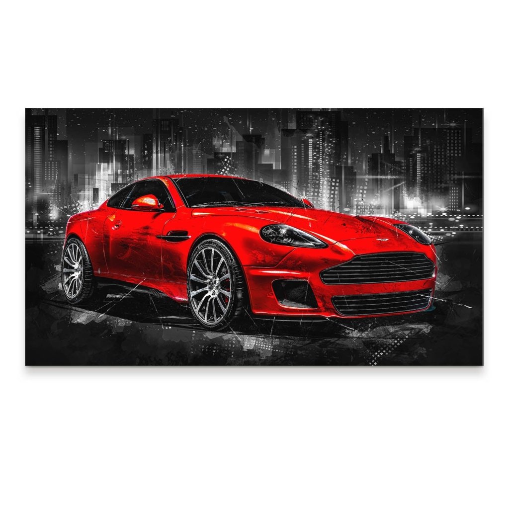 Aston Martin Abstrakt Red Style Aludibond Bild INGALERIE