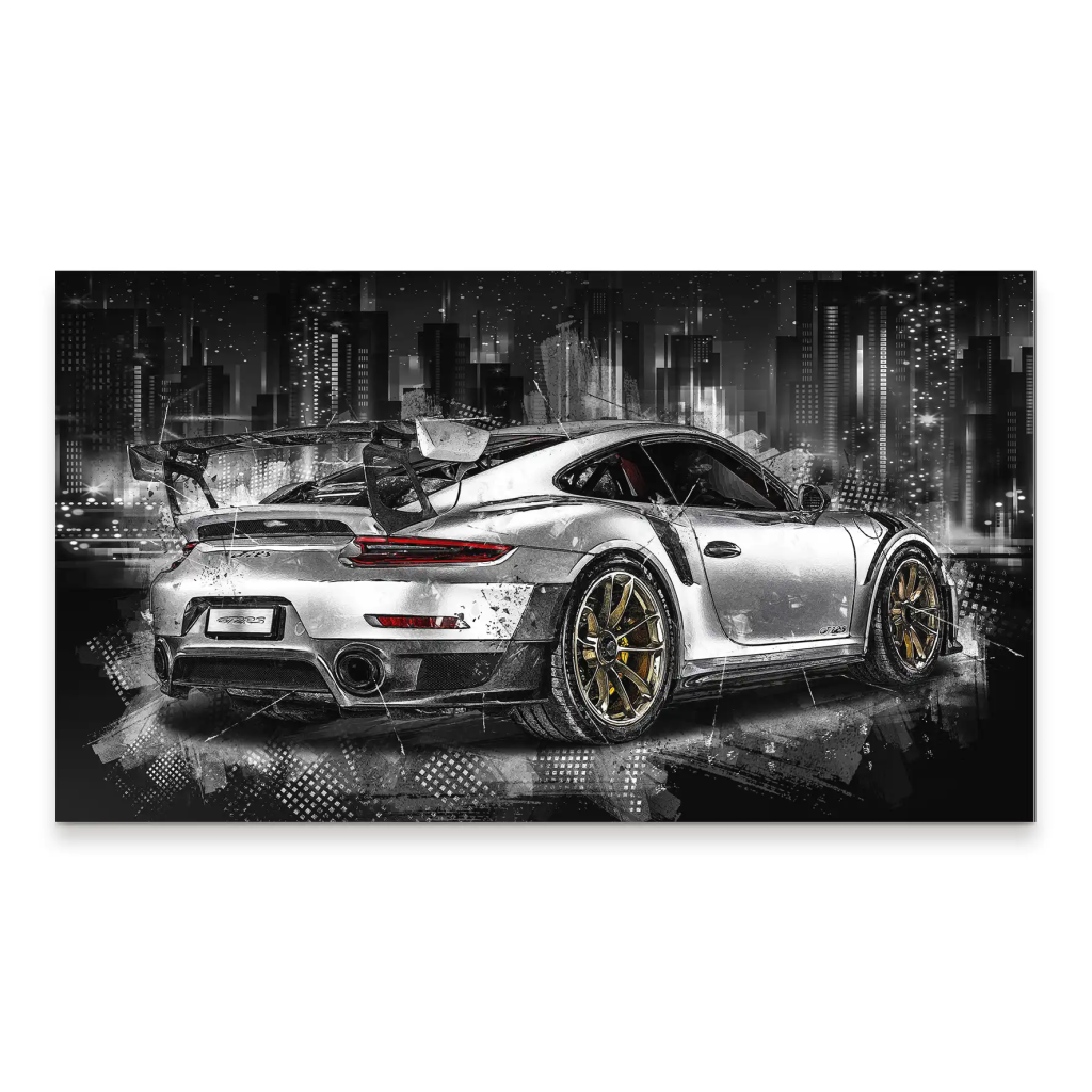 Porsche GT2 RS Abstrakt Aludibond Bild INGALERIE