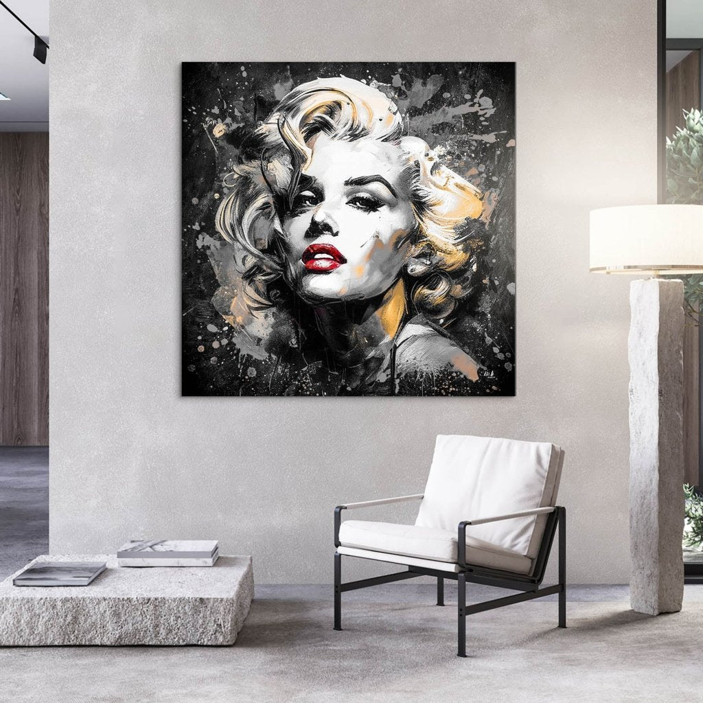 Marilyn Monroe Abstrakt Black AluDibond Bild INGALERIE