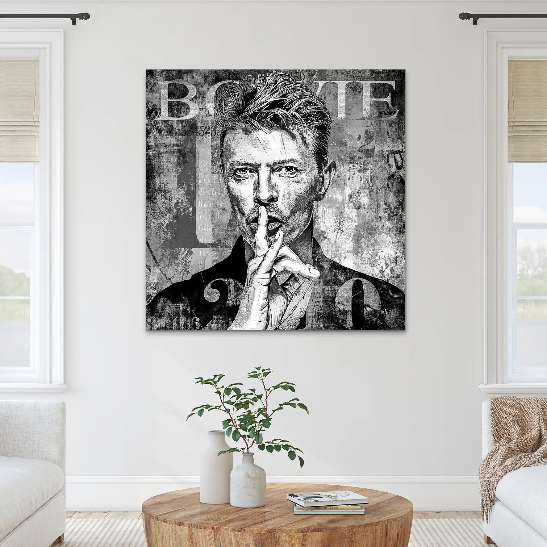 David Bowie Abstrakt Luxury Dark Style AluDibond Bild INGALERIE