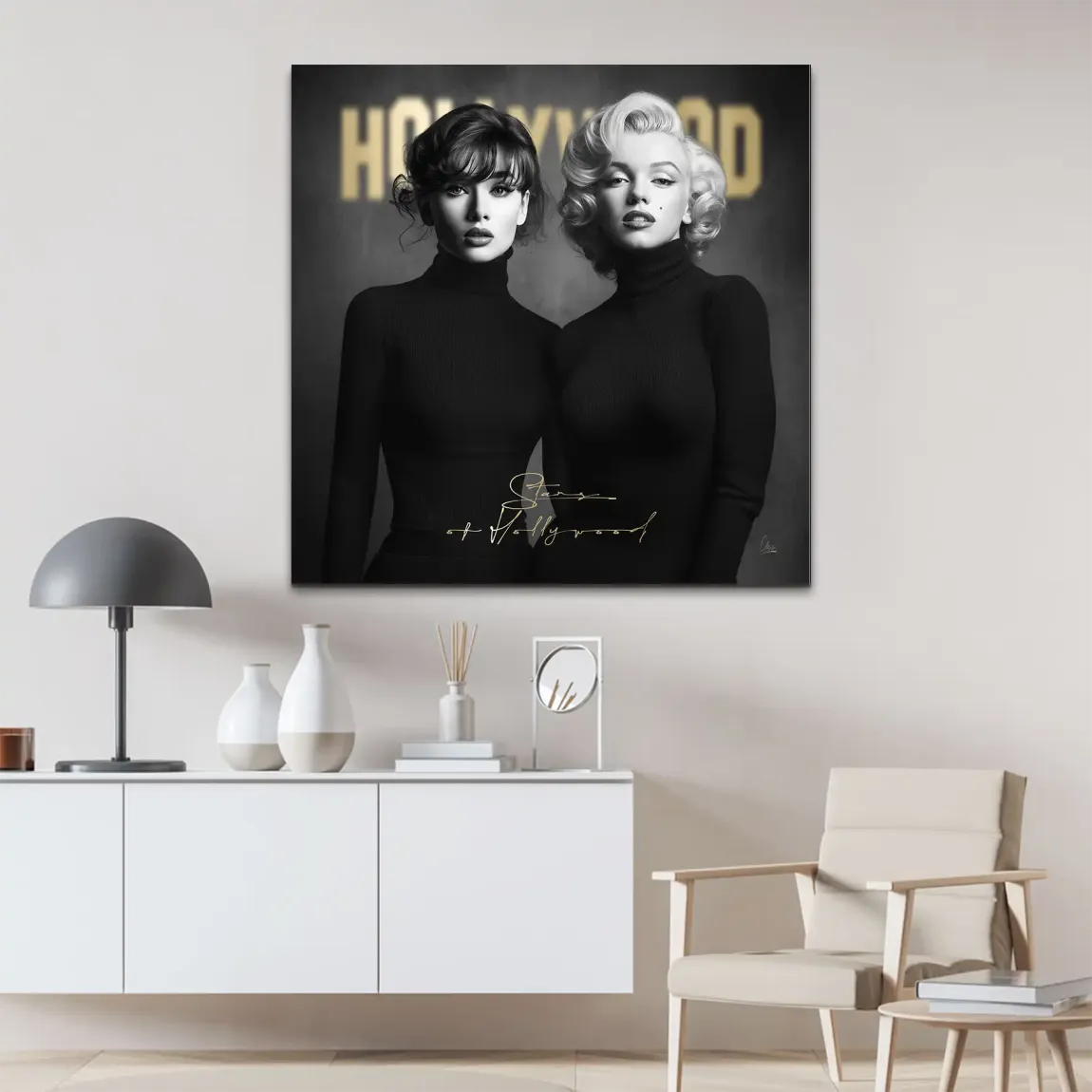 Audrey & Marilyn Hollywood Alu Dibond Bild