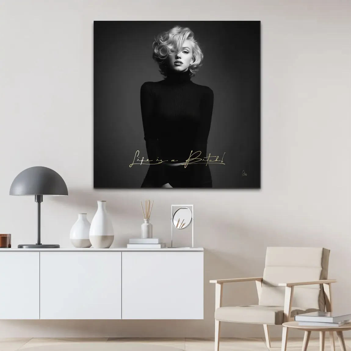 Monroe Life is a Bitch Alu Dibond Bild