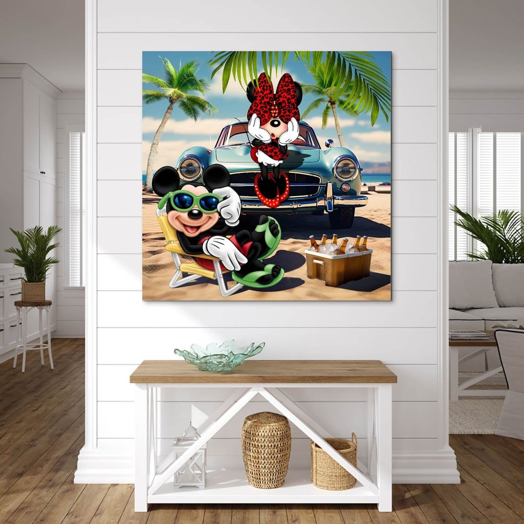 Micky & Minnie Beach AluDibond Bild INGALERIE