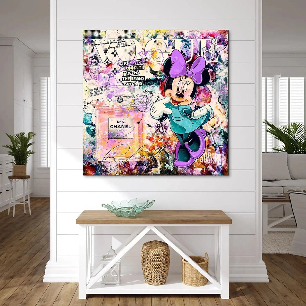 Minnie Chanel Art Nr.2 AluDibond Bild INGALERIE