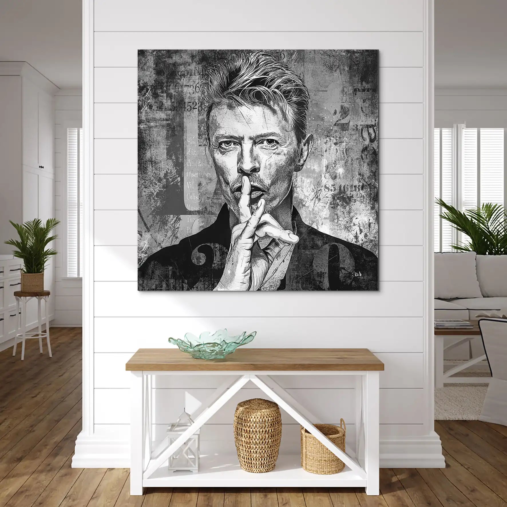 David Bowie Abstrakt Black Style AluDibond Bild INGALERIE