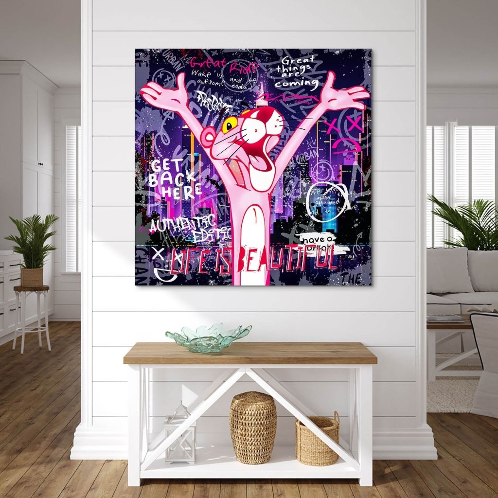 Pink Panther Street Art AluDibond Bild INGALERIE