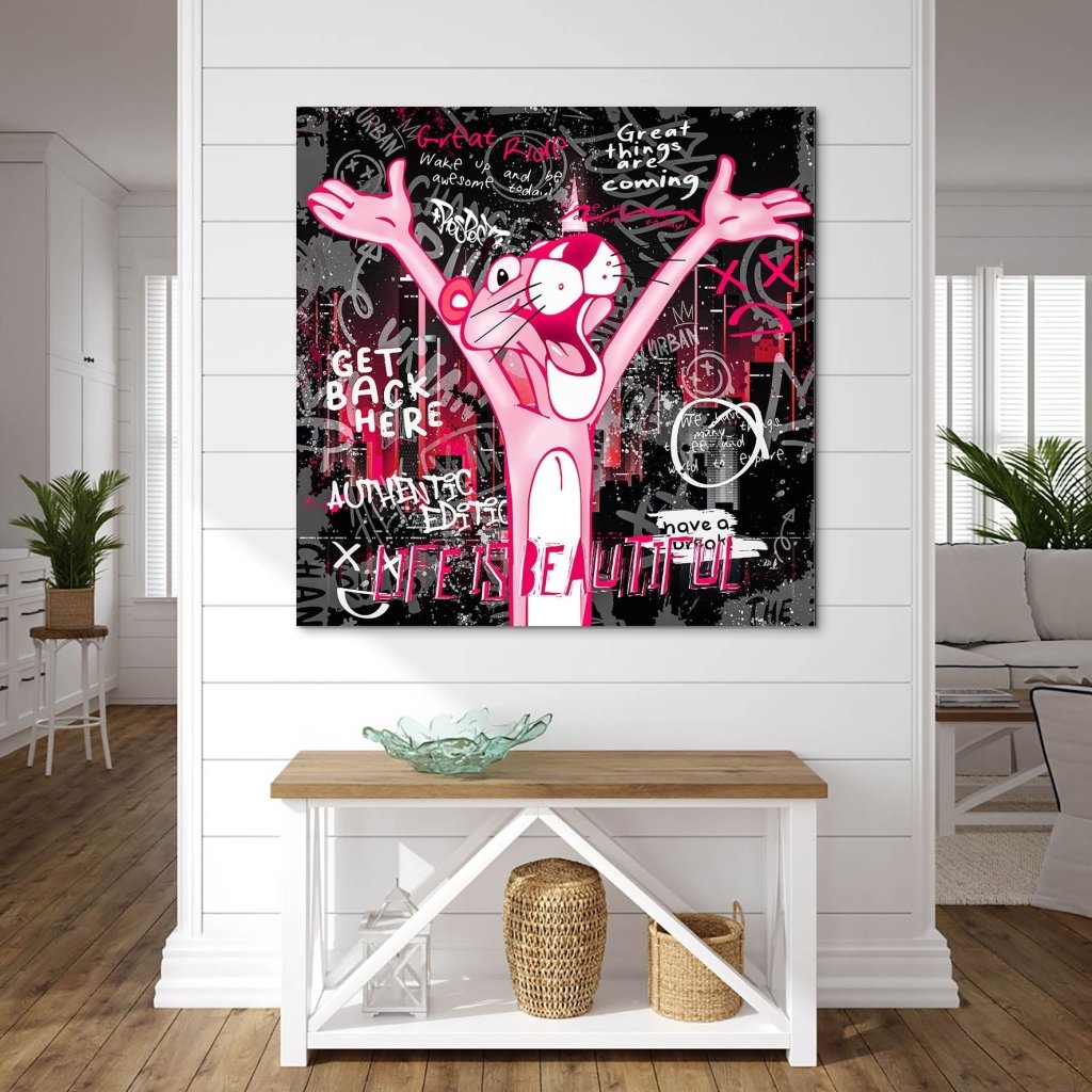 Pink Panther Pop Art AluDibond Bild INGALERIE