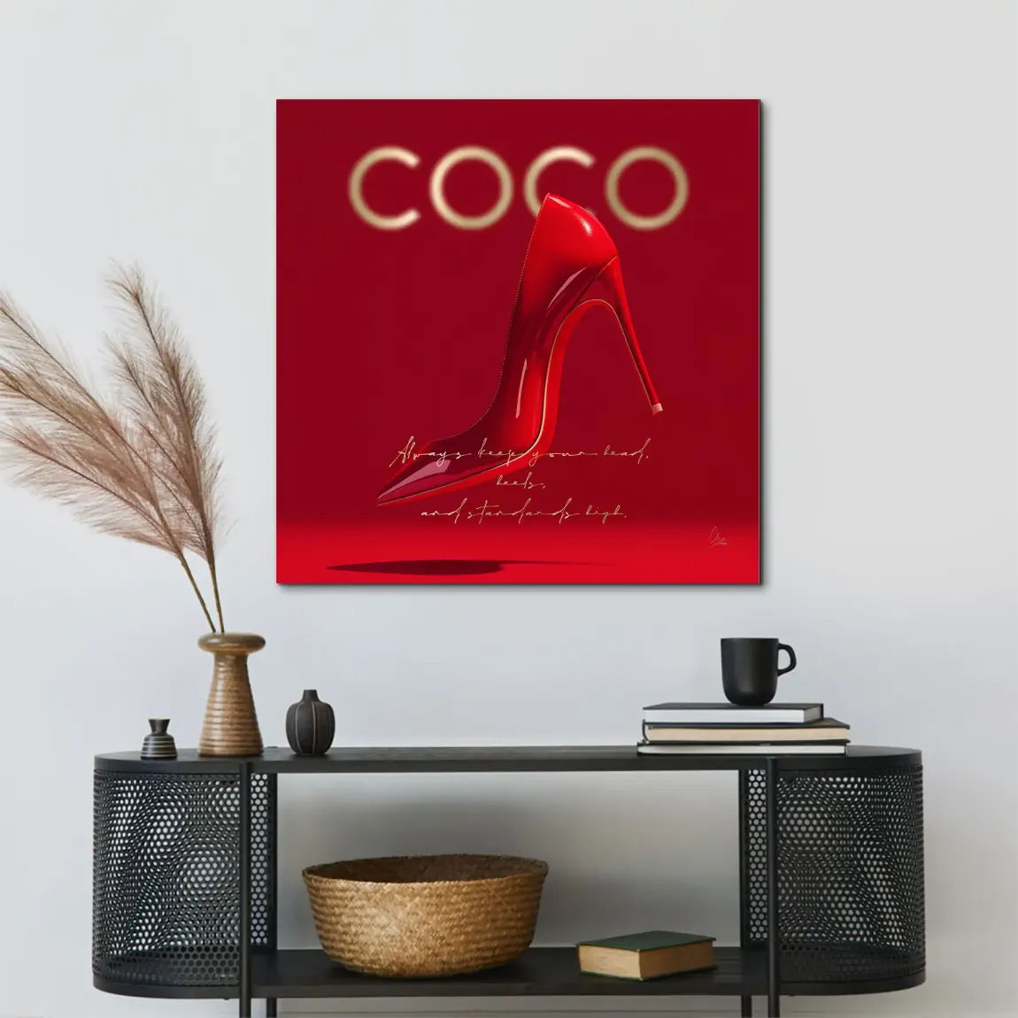 Red Coco Heels Alu Dibond Bild