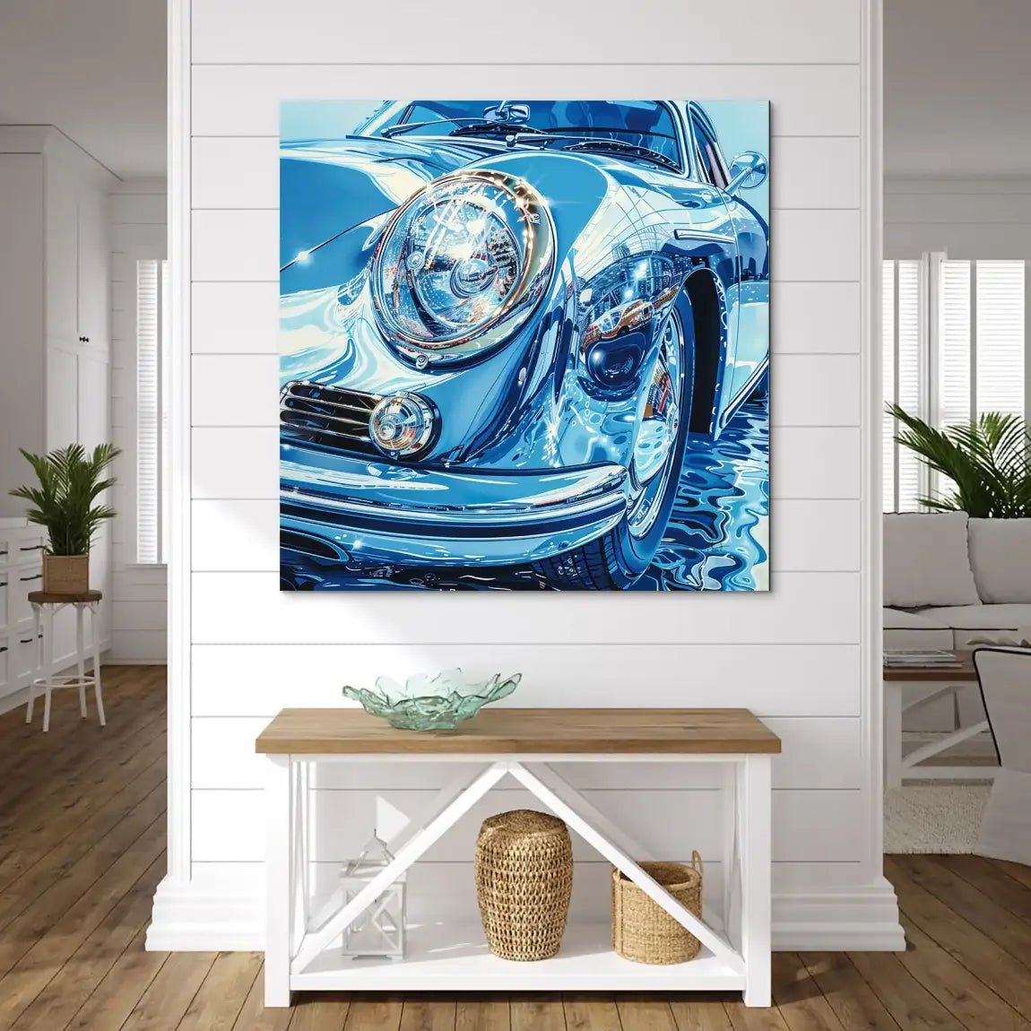 Porsche 356 Abstrakt Blue Nr.2 Alu Dibond Bild INGALERIE