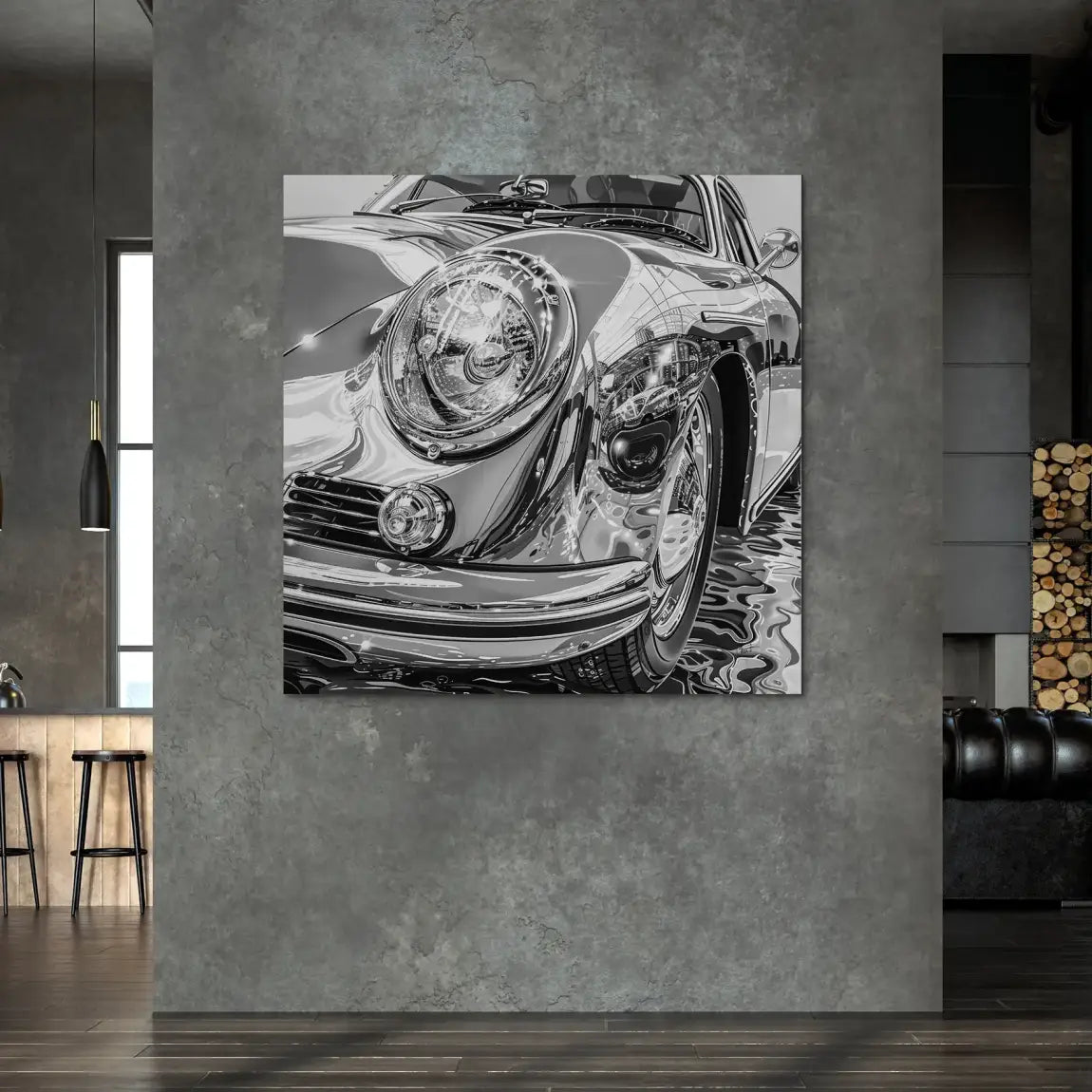 Porsche 356 Abstrakt Nr.3 Alu Dibond Bild INGALERIE