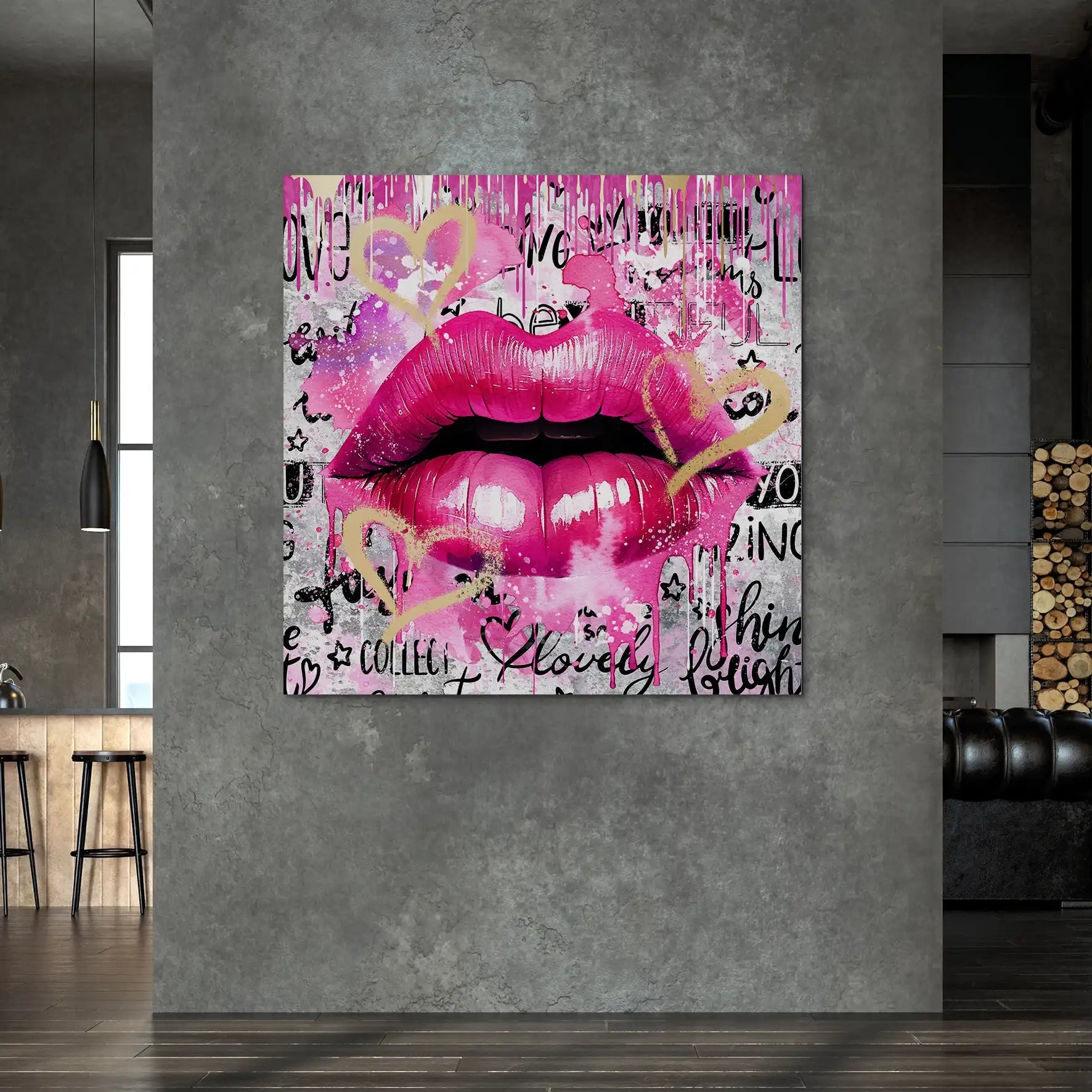 Sweet Lips Pink Style AluDibond Bild INGALERIE