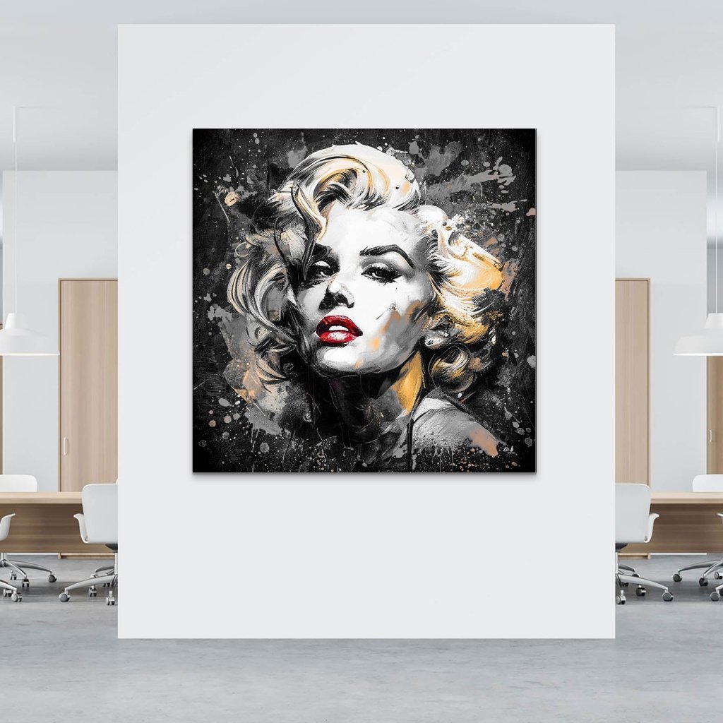 Marilyn Monroe Abstrakt Black AluDibond Bild INGALERIE