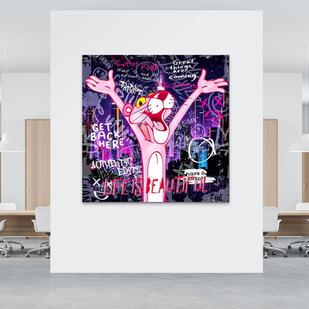 Pink Panther Street Art AluDibond Bild INGALERIE