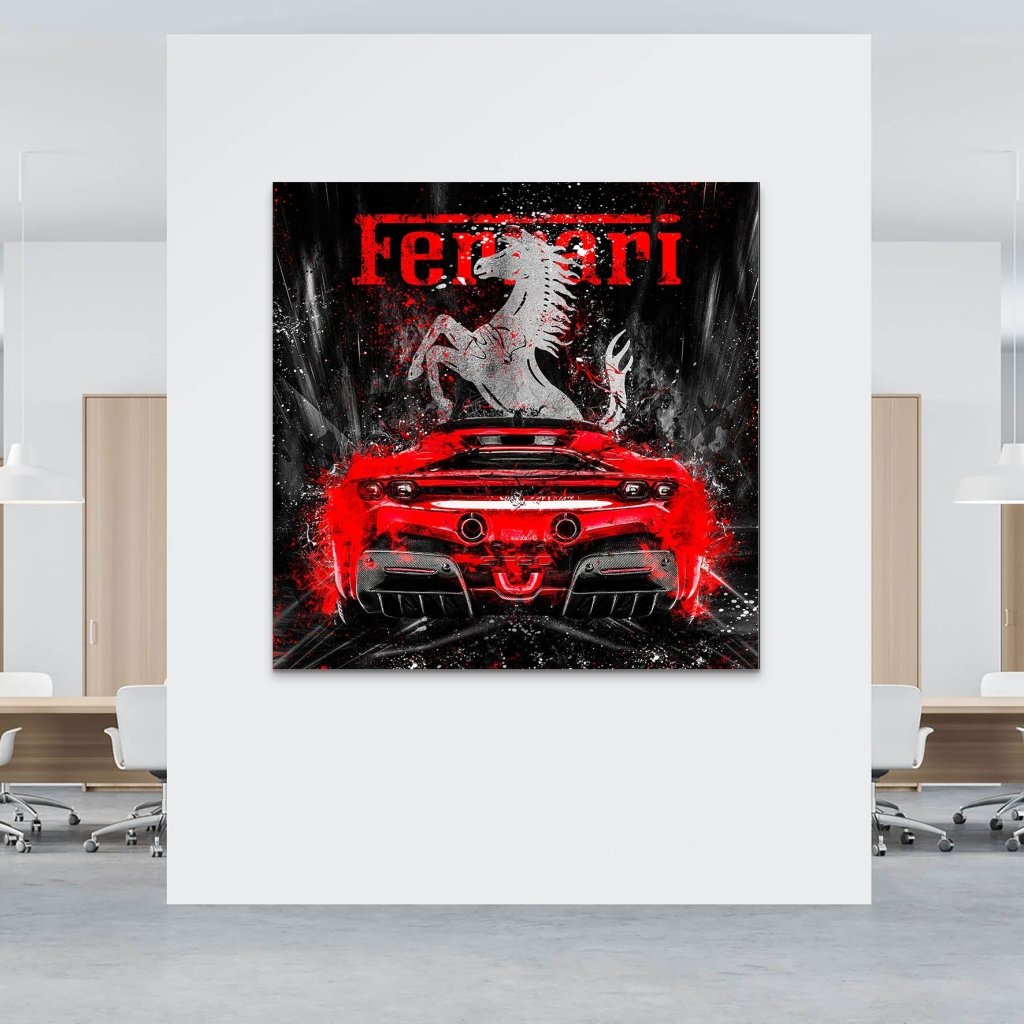 Ferrari SF90 Abstrakt AluDibond Bild INGALERIE