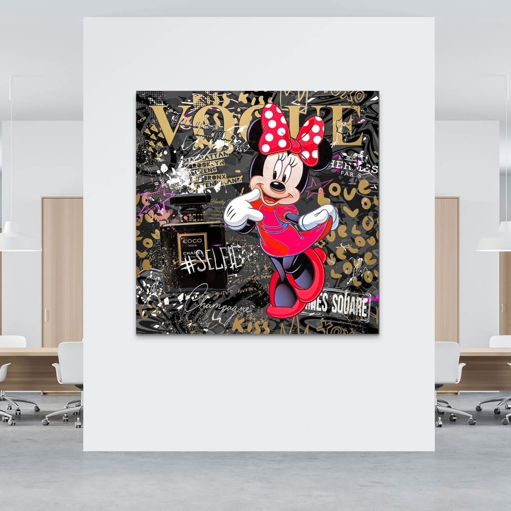 Minnie Vogue Gold Pop Art AluDibond Bild INGALERIE