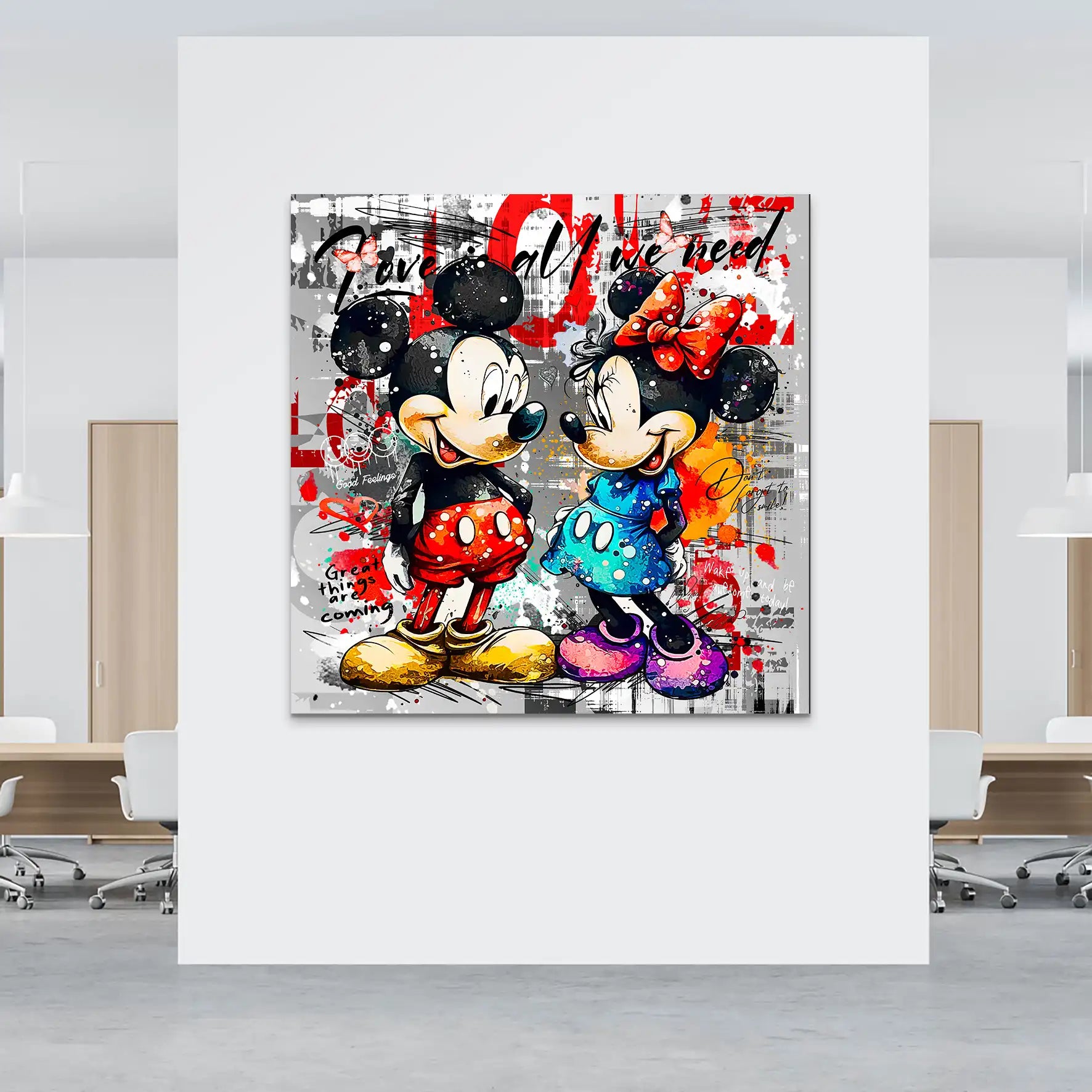 Micky Minnie Love AluDibond Bild INGALERIE