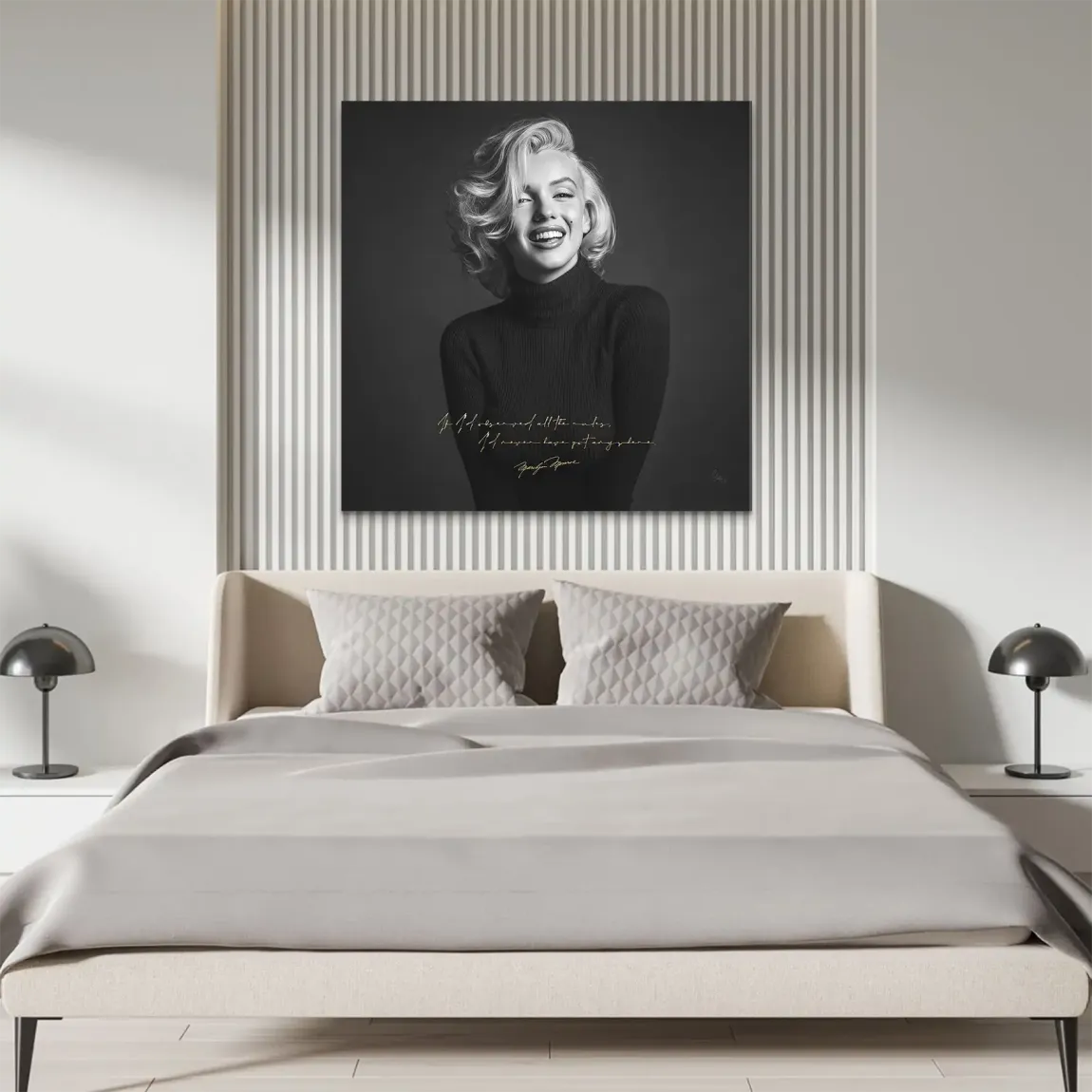 Marilyn Monroe Lächeln Alu Dibond Wandbild