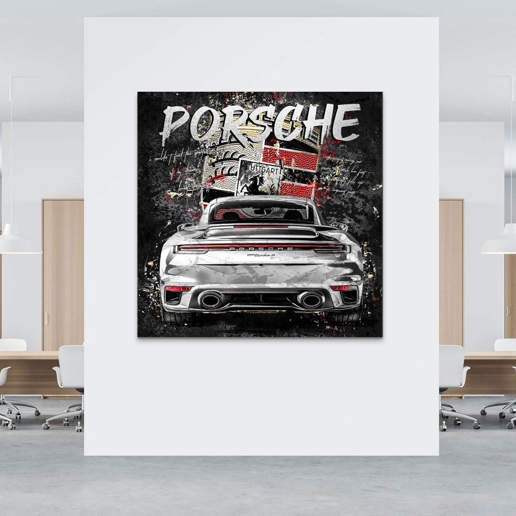 Porsche Turbo Abstrakt AluDibond Bild INGALERIE