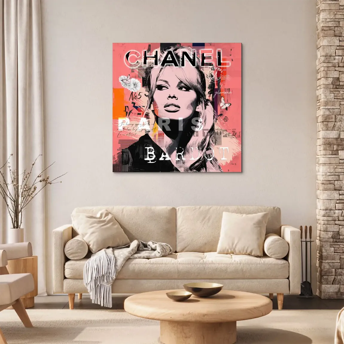 Bardot Chanel Art Alu Dibond Wandbild