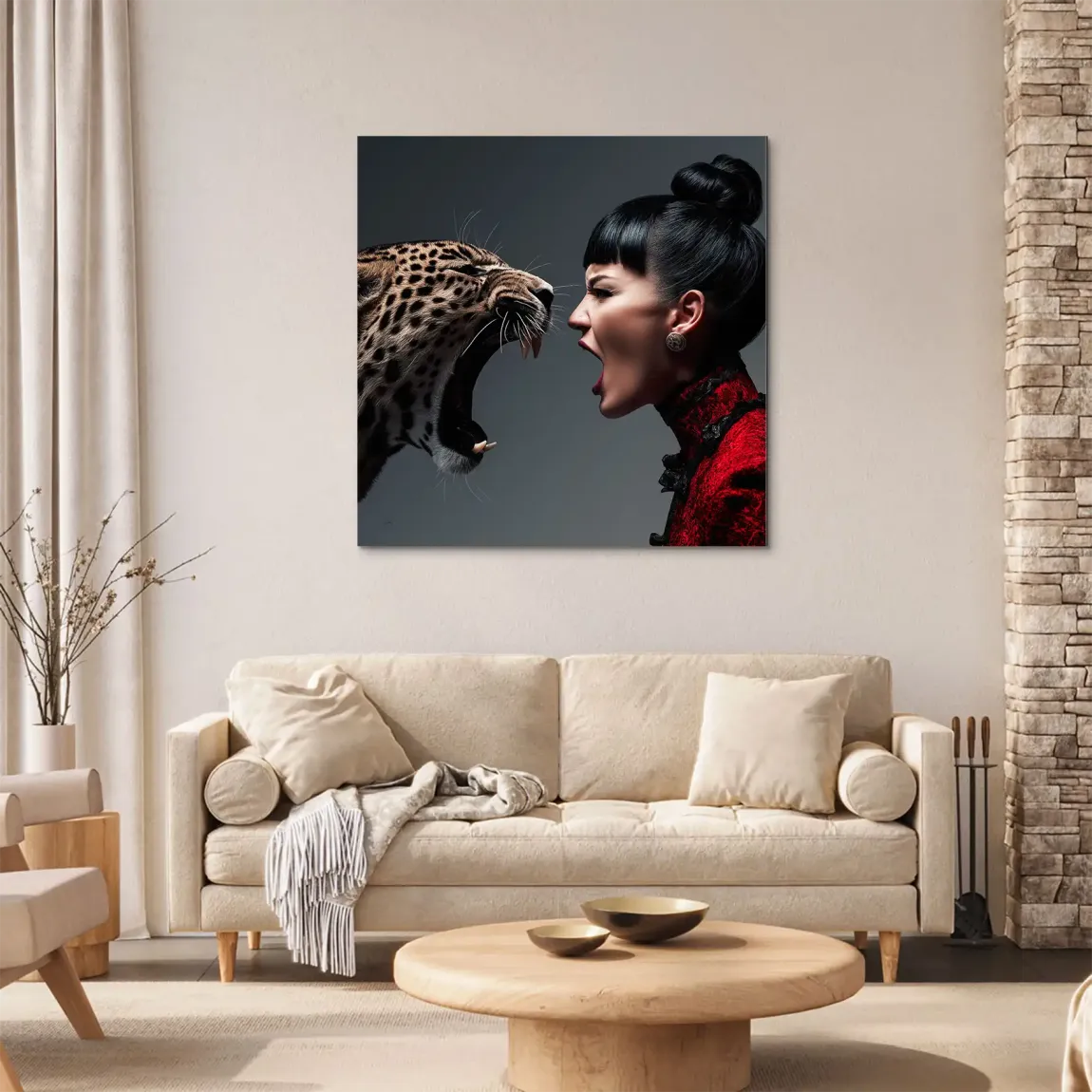 Leopardin Diva Alu Dibond Wandbild