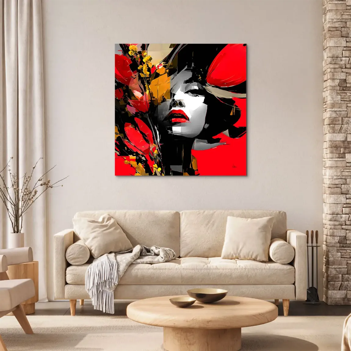 Rouge Abstrakt Alu Dibond Wandbild