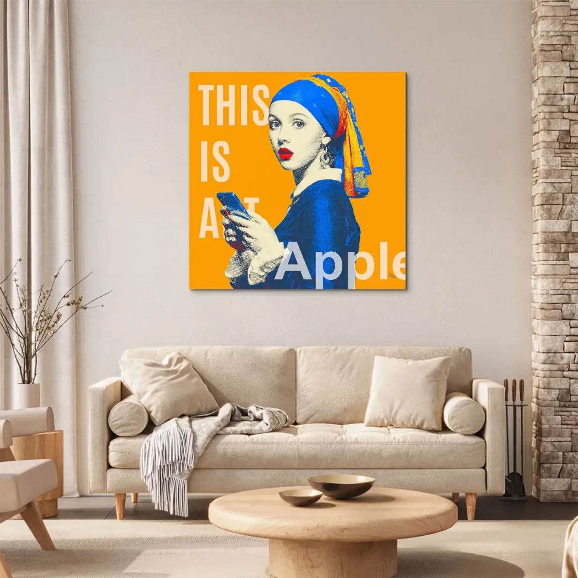 Perlenmädchen Pop Art Alu Dibond Wandbild