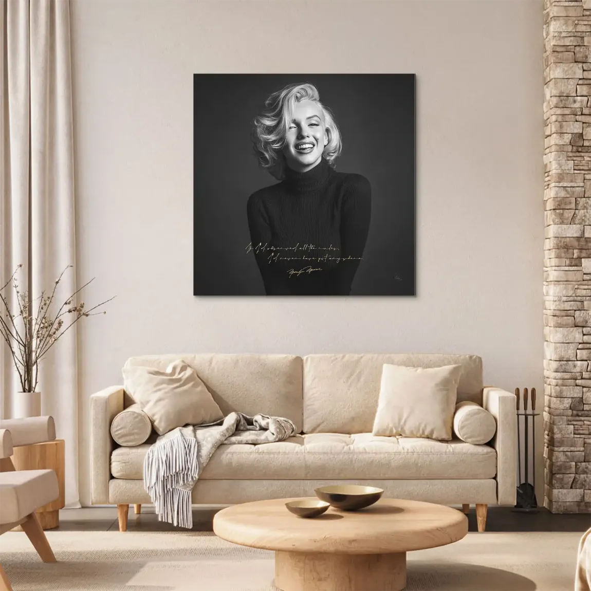 Marilyn Monroe Lächeln Alu Dibond Wandbild
