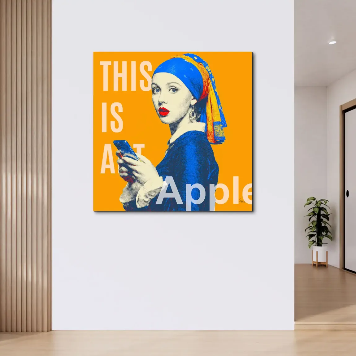 Perlenmädchen Pop Art Alu Dibond Wandbild