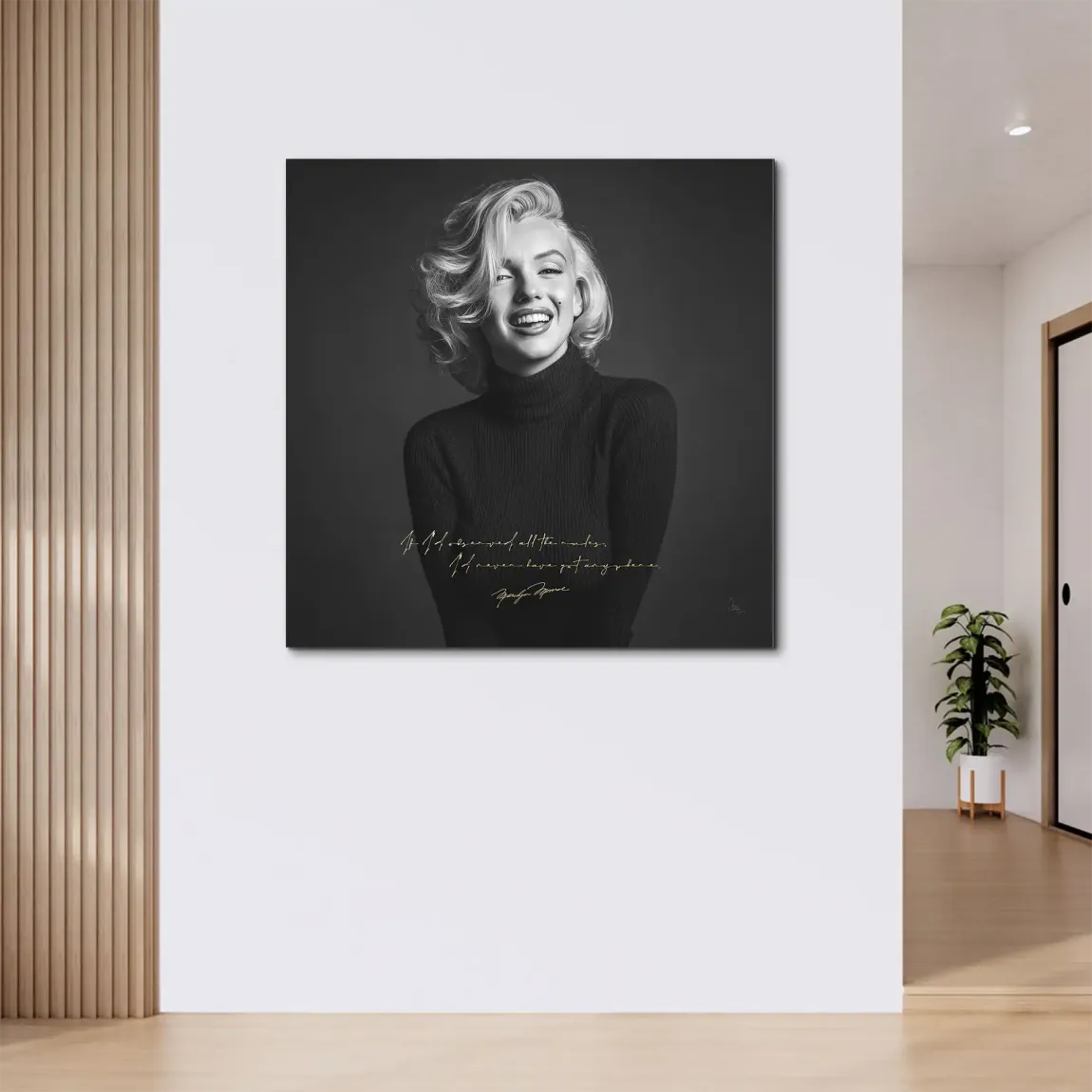 Marilyn Monroe Lächeln Alu Dibond Wandbild