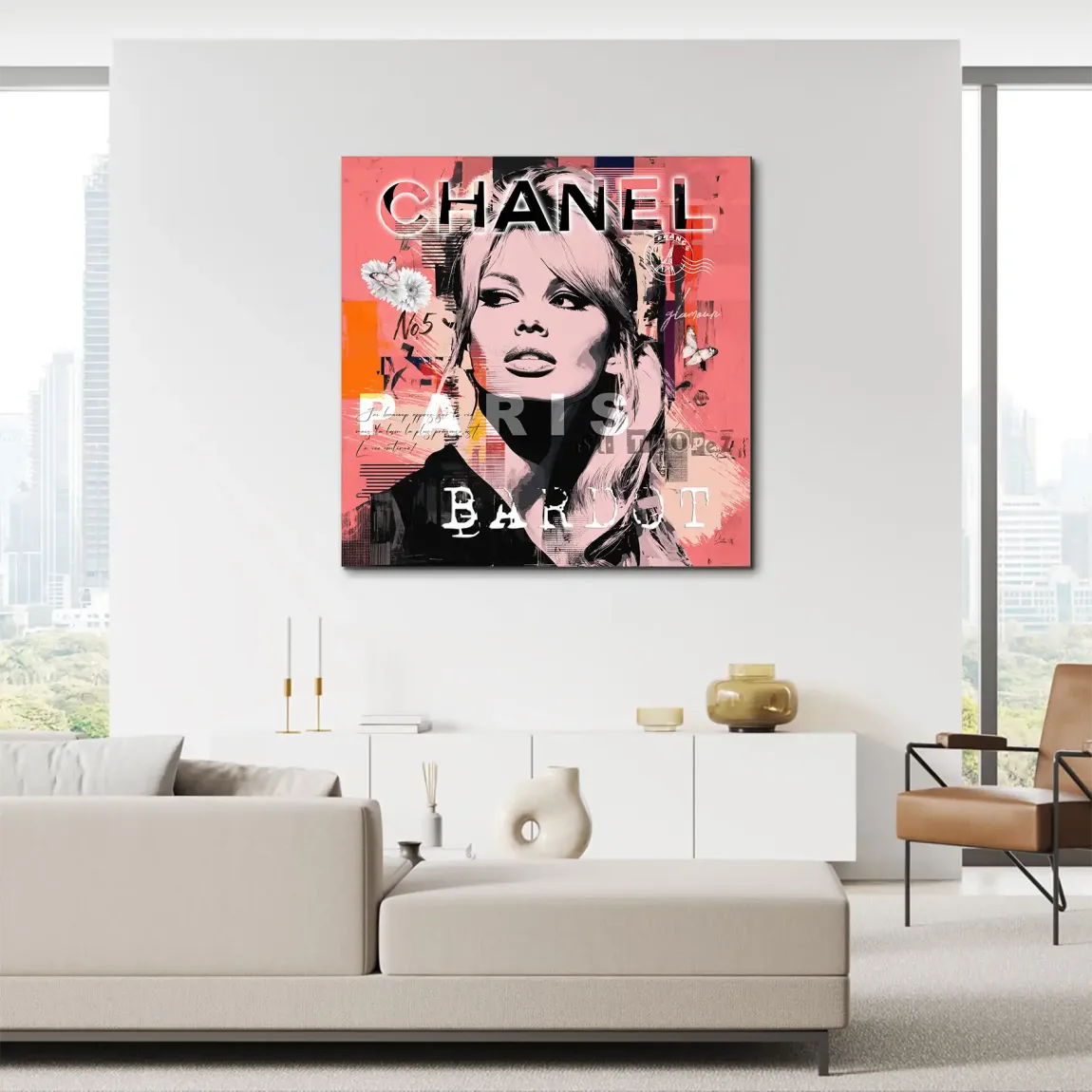Bardot Chanel Art Alu Dibond Wandbild