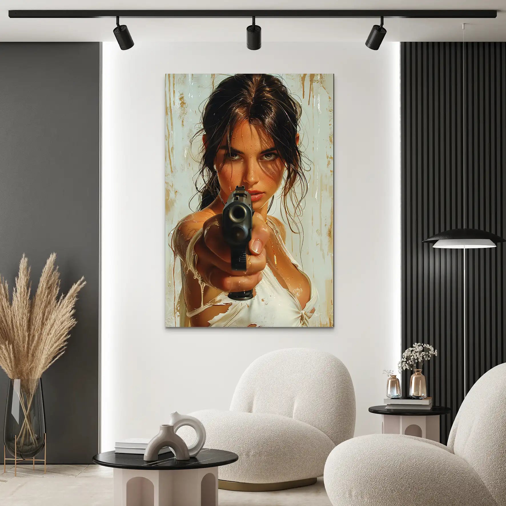 Beauty Gun Girl Nr.2 AluDibond Bild INGALERIE