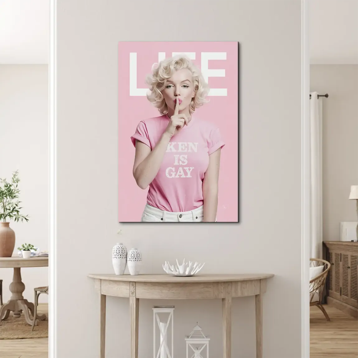 Marilyn Monroe Ken is Gay Alu Dibond Wandbild