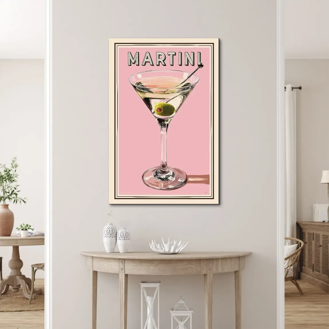 Martini Retro Art Alu Dibond Bild