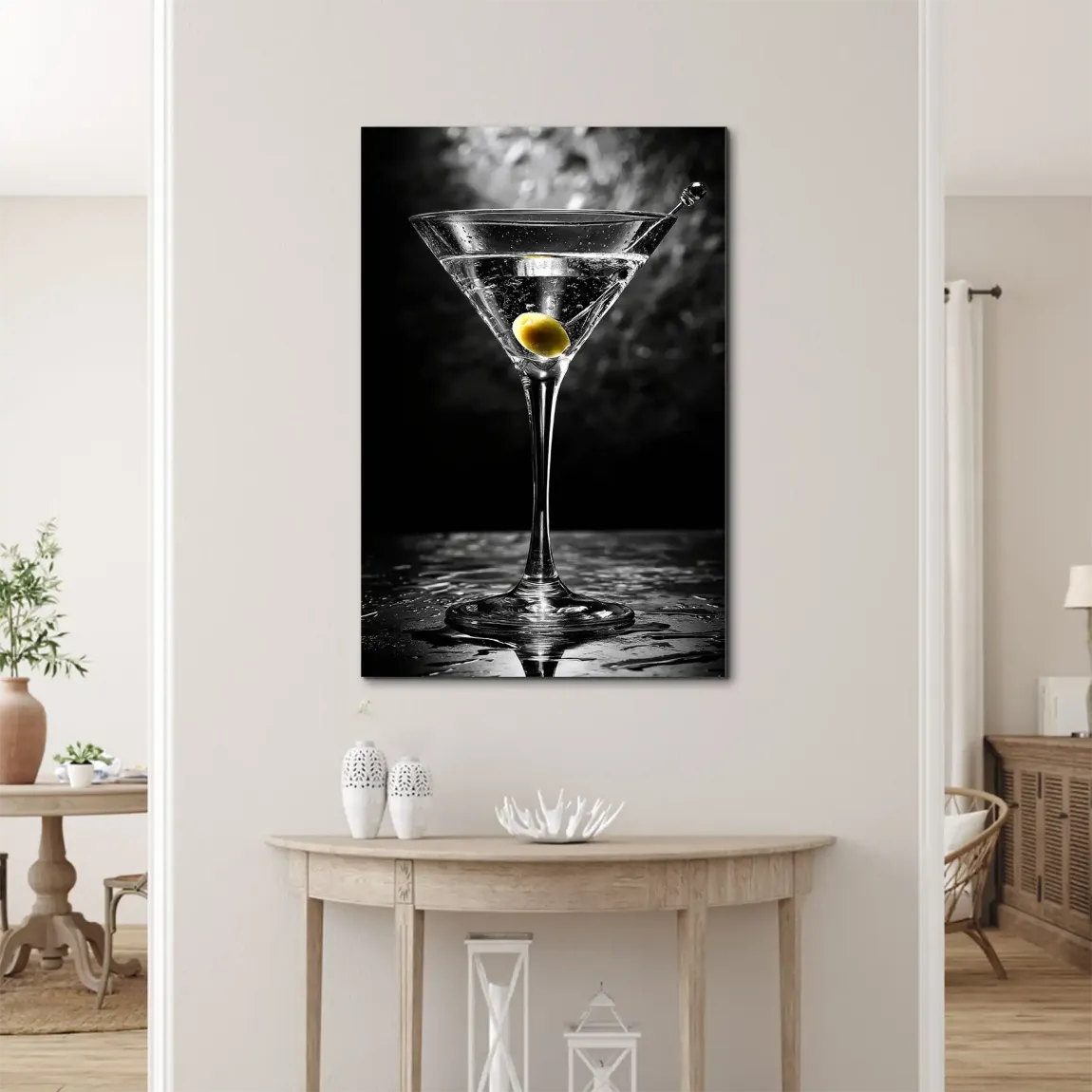 Martini Glas Noir Alu Dibond Bild