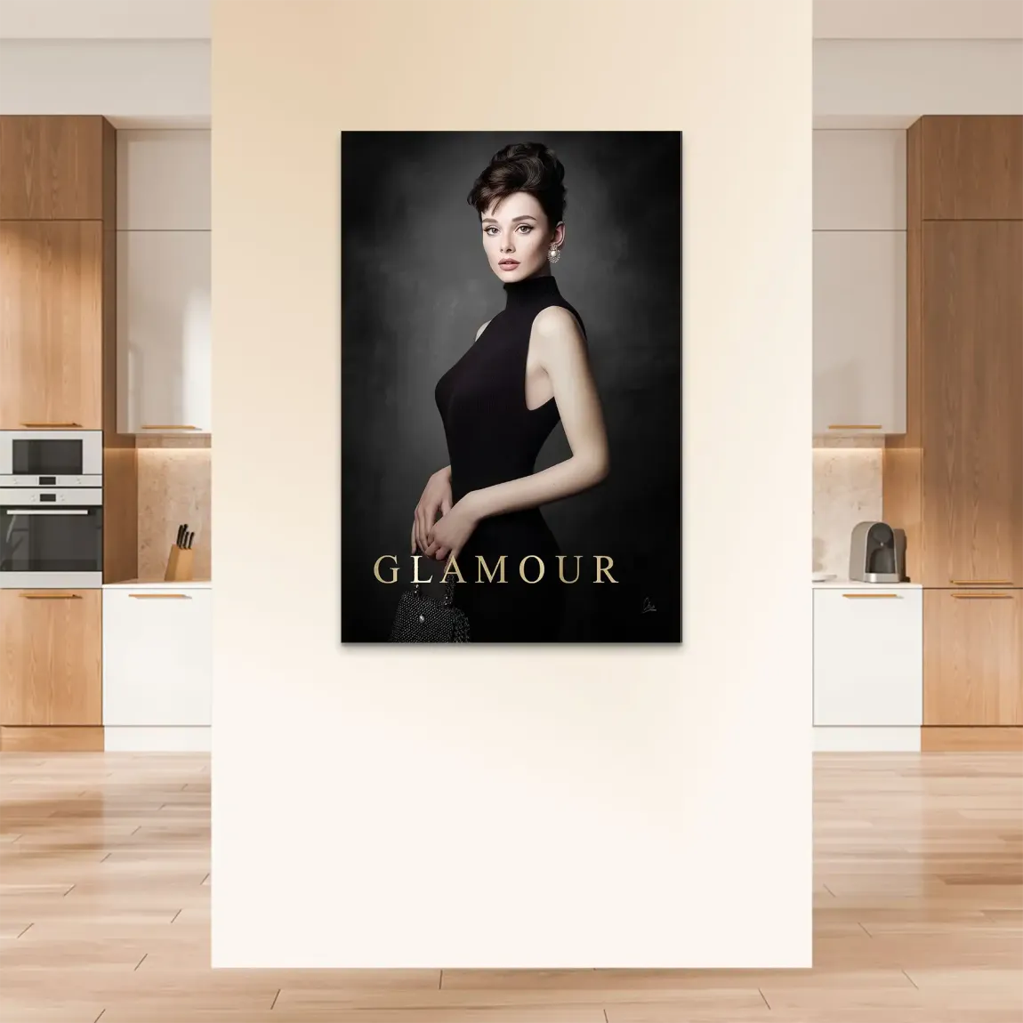 Audrey Glam Noir Alu Dibond Bild