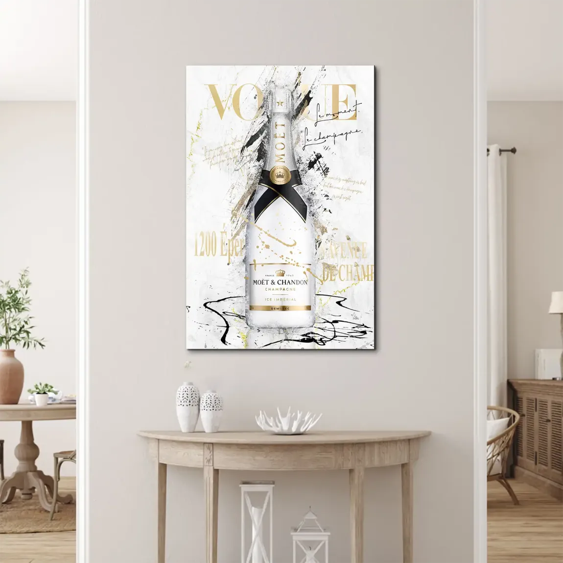 Champagner Art Alu Dibond Wandbild