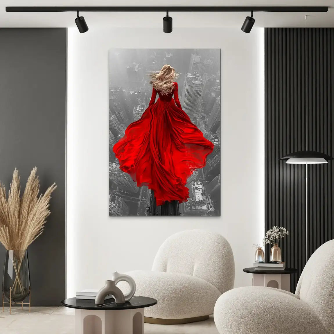 Lady in Red AluDibond Bild INGALERIE