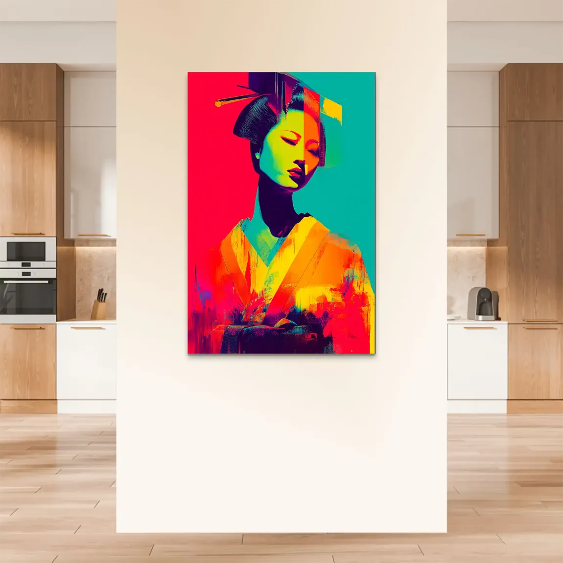 Geisha Pop Art Alu Dibond Bild