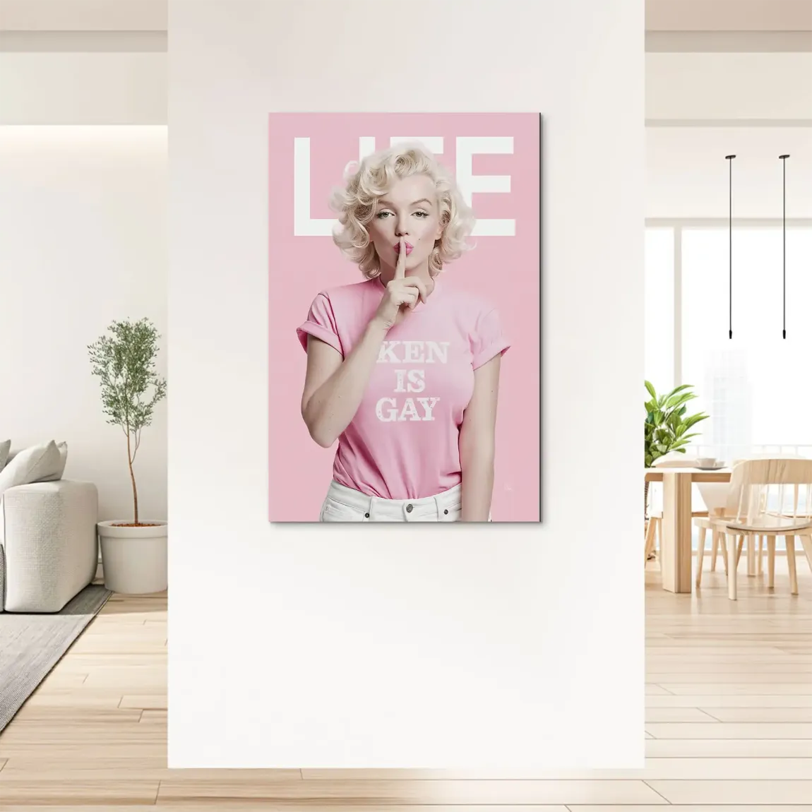 Marilyn Monroe Ken is Gay Alu Dibond Wandbild
