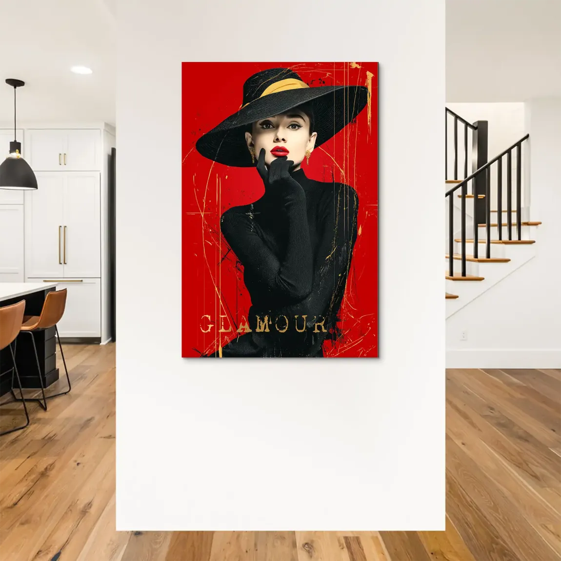 Audrey Hepburn Red Glamour Alu Dibond Bild