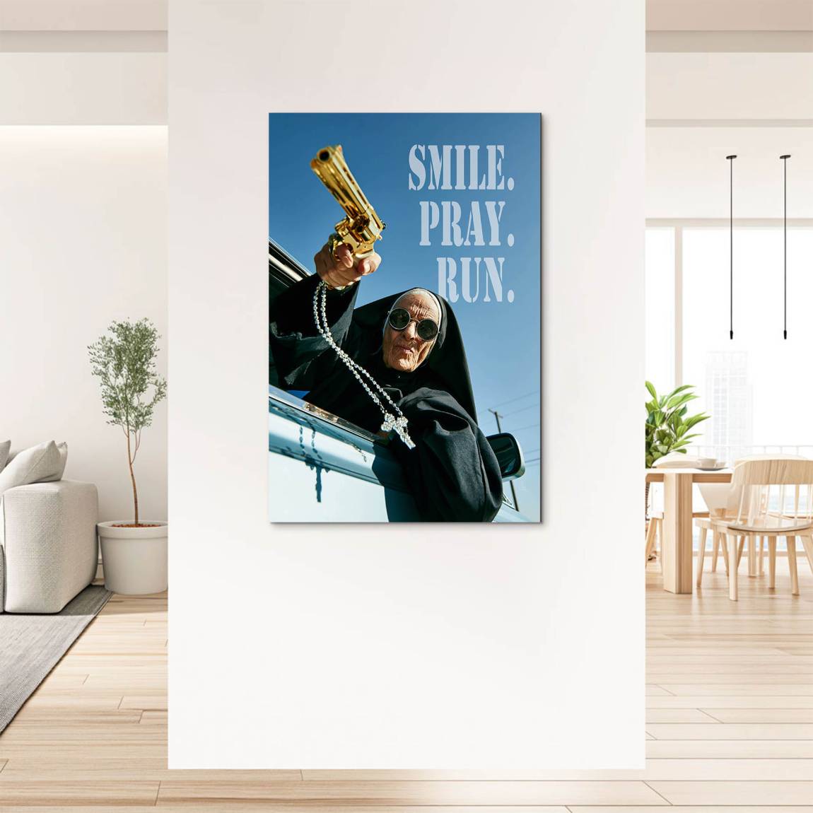 Rebel Nun Alu Dibond Wandbild