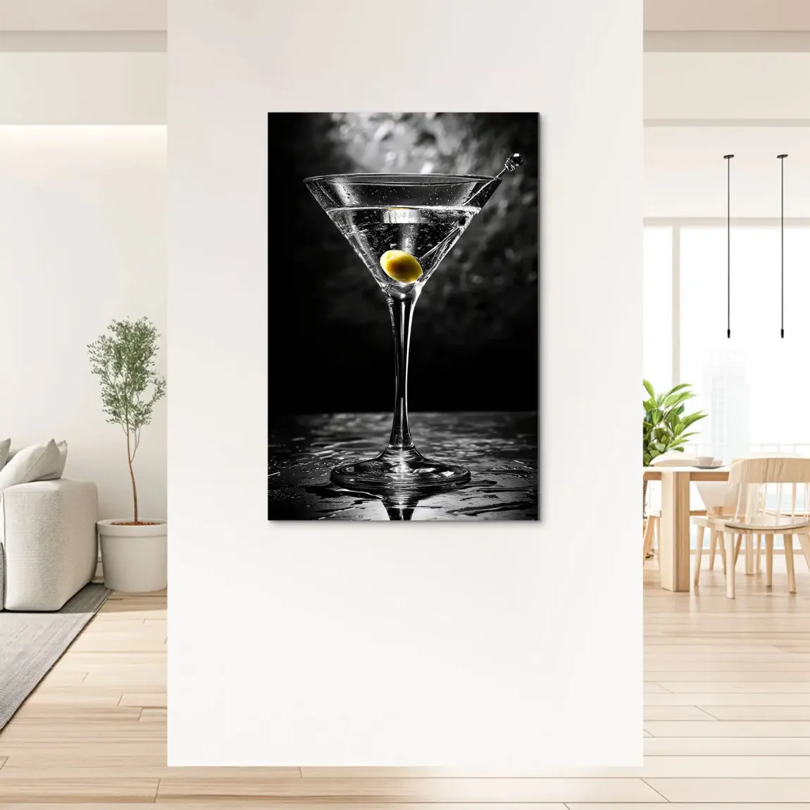 Martini Glas Noir Alu Dibond Bild