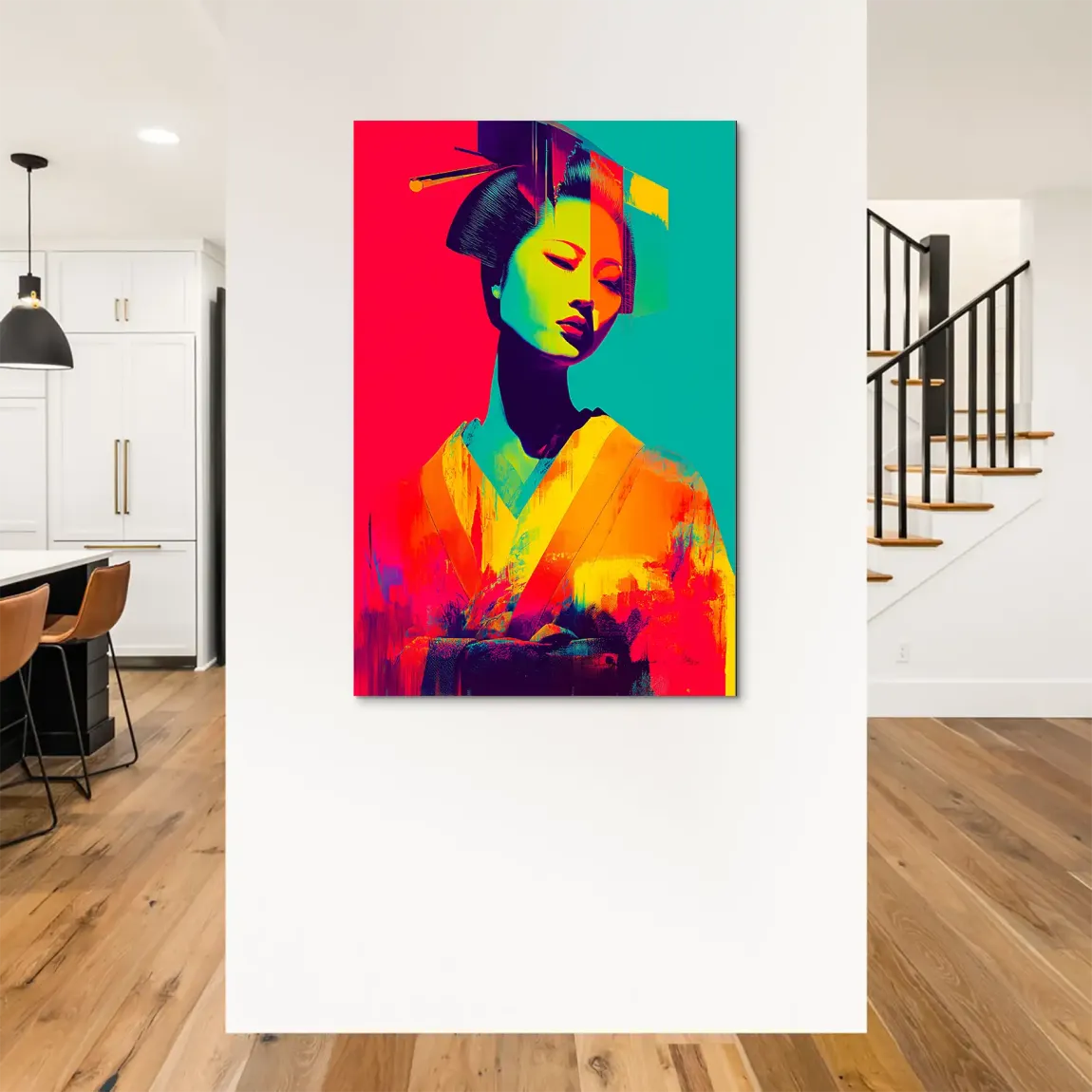 Geisha Pop Art Alu Dibond Bild