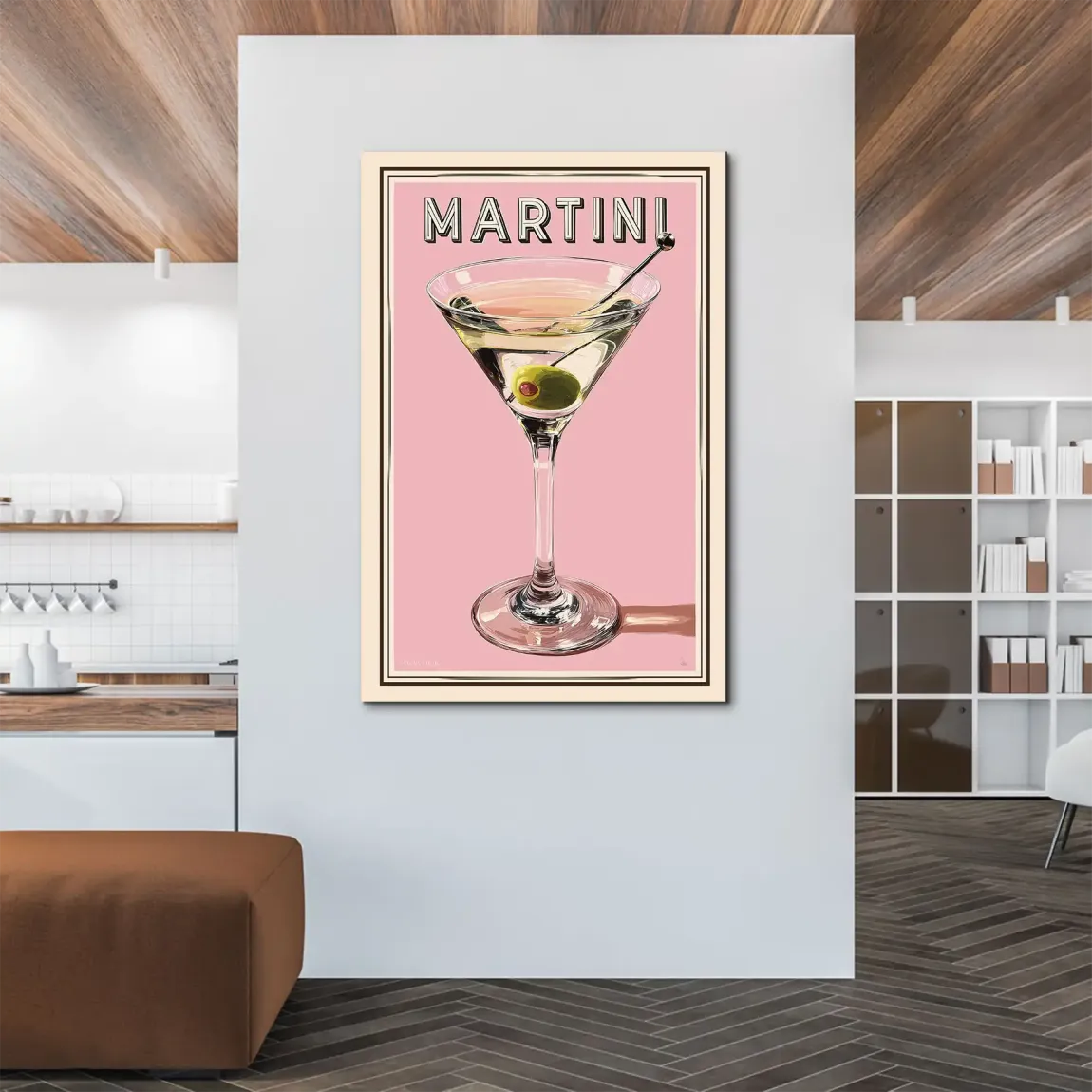 Martini Retro Art Alu Dibond Bild