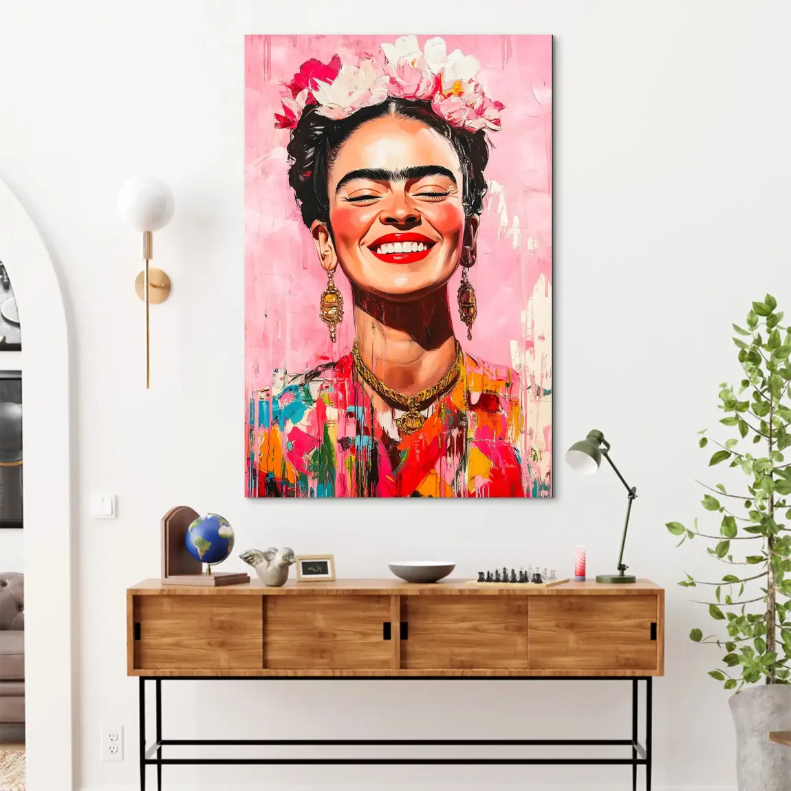 Frida Kahlo Happy Smile Alu Dibond Bild